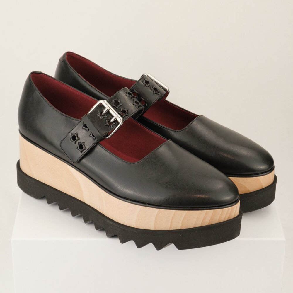 Stella McCartney Elyse Star-Studded Platform Mary Janes, Midnight Black, EU 40 - Picture 4 of 12